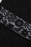 Sexy Solid Color Lace Hollow Out Off Shoulder Lace Dress Dresses