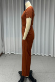 Casual Solid Color Zipper Square Neck Sleeveless Two Pieces