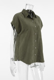 Casual Solid Color Buttons Turndown Collar Tops