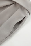 Casual Solid Color Buttons Loose High Waist Straight Solid Color Bottoms