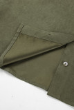 Casual Solid Color Buttons Turndown Collar Tops