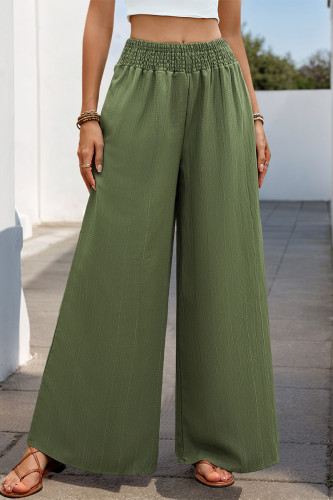 Casual Solid Color Distressed Loose High Waist Wide Leg Solid Color Bottoms
