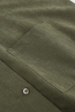 Casual Solid Color Buttons Turndown Collar Tops