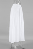 Casual Solid Color High Waist Type A Solid Color Bottoms