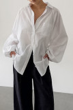 Casual Solid Color Pocket Buttons Turndown Collar Tops
