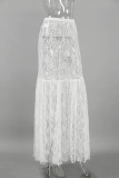 Sexy Solid Color Lace Loose High Waist Solid Color Bottoms