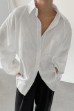 Casual Solid Color Pocket Buttons Turndown Collar Tops