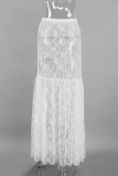 Sexy Solid Color Lace Loose High Waist Solid Color Bottoms