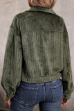 Casual Solid Color Buttons Texture Fluffy Turndown Collar Outerwear