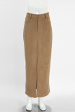 Casual Solid Color Pocket Slit Loose High Waist Straight Solid Color Bottoms