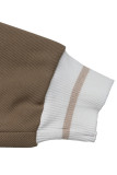 Casual Solid Color Buttons Turndown Collar Outerwear