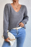 Sexy Solid Color Lace Backless V Neck Tops