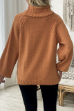 Daily Solid Color Weave Turtleneck Tops