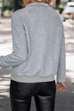 Casual Letter Print Buttons Texture Mandarin Collar Tops