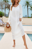 Sexy Solid Color Lace Up Backless Swimwears Cover Up
