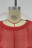 Casual The stars Hollow Out Weave O Neck Tops