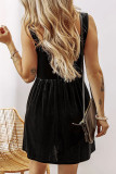 Casual Solid Color Velvet U Neck Sling Dresses