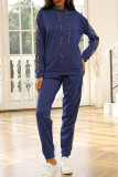 Fashion British Style Print Hooded Collar Two Pieces