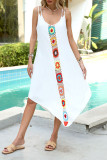 Vacation Flowers Hook Flower Patchwork Swimwears Cover Up