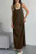 Casual Solid Color Patchwork U Neck Sleeveless Two Pieces