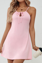 Casual Solid Color Draw String Sleepwear