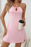 Casual Solid Color Draw String Sleepwear