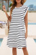 Vacation Stripe Patchwork Contrast O Neck Short Sleeve Dresses