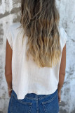 Casual Solid Color Pocket Buttons Turndown Collar Tops