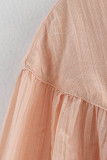 Casual Solid Color Lace Up O Neck Tops