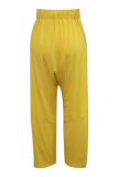 Casual Solid Draw String Pocket Loose Harlan Solid Color Bottoms