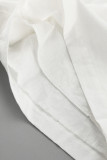 Casual Solid Color Pocket Patchwork Contrast Turndown Collar Long Sleeve Two Pieces