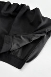 Elegant Solid Color Buttons O Neck Sleeveless Two Pieces