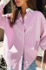 Casual Stripe Patchwork Turndown Collar Tops