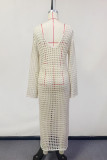 Sexy Solid Color Hollow Out Swimwears Cover Up