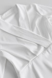 Elegant Solid Color Irregular V Neck A Line Dresses