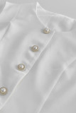 Celebrities Elegant Solid Color Buttons O Neck Sleeveless Two Pieces