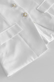 Celebrities Elegant Solid Color Buttons O Neck Sleeveless Two Pieces