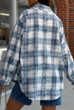 Casual Plaid Distressed Buttons Turndown Collar Tops