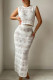 Sexy Solid Color Hollow Out O Neck Sleeveless Two Pieces