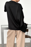 Casual Solid Color Ruffle V Neck Tops