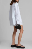 Casual Solid Color Pocket Buttons Turndown Collar Long Sleeve Two Pieces