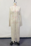 Sexy Solid Color Hollow Out Swimwears Cover Up