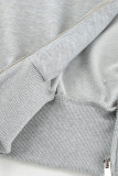 Casual Street Solid Color Pocket Zipper Hooded Long Sleeve Two Pieces(With shoulder pads)