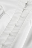 Elegant Solid Color Buttons Mandarin Collar Tops