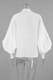 Elegant Solid Color Buttons Mandarin Collar Tops