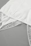 Sexy Solid Color Lace Patchwork V Neck Sling Dresses