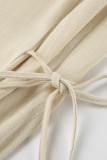 Casual Solid Color Draw String V Neck Loose Jumpsuits