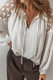 Casual Solid Color Lace Lace Up Patchwork V Neck Tops