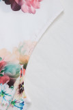 Casual Floral Print Lace Up Halter Tops