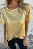 Casual Solid Color O Neck T-Shirts